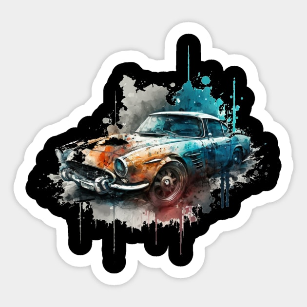 nice classic car Sticker by KhaledAhmed6249